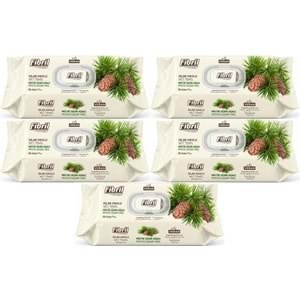 Fibril Islak Havlu Mendil 90 Yaprak Mistik Sedir Ağacı Plastik Kapaklı (5 Li Set) 450 Yaprak