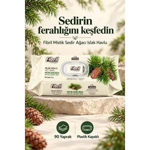 Fibril Islak Havlu Mendil 90 Yaprak Mistik Sedir Ağacı Plastik Kapaklı (5 Li Set) 450 Yaprak