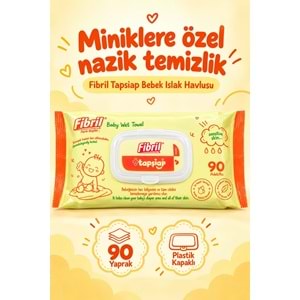Fibril Islak Havlu Mendil 90 Yaprak Bebek Plastik Kapaklı (6 Lı Set) 540 Yaprak