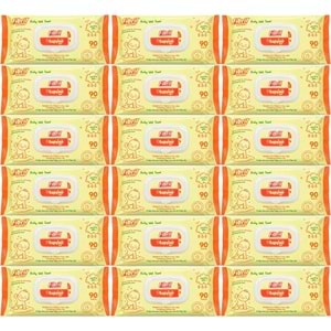Fibril Islak Havlu Mendil 90 Yaprak Bebek Plastik Kapaklı (18 Li Set) 1620 Yaprak