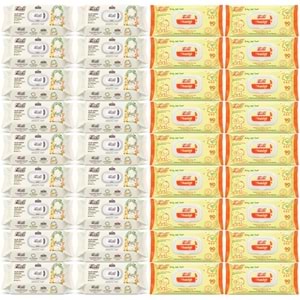 Fibril Islak Havlu Bebek Mendil 90 Yaprak Zeytinyağlı & Bebek (Karma 36 Lı Set) 3240 Yaprak