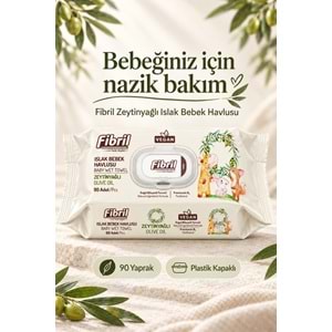 Fibril Islak Havlu Bebek Mendil 90 Yaprak Zeytinyağlı & Bebek (Karma 36 Lı Set) 3240 Yaprak