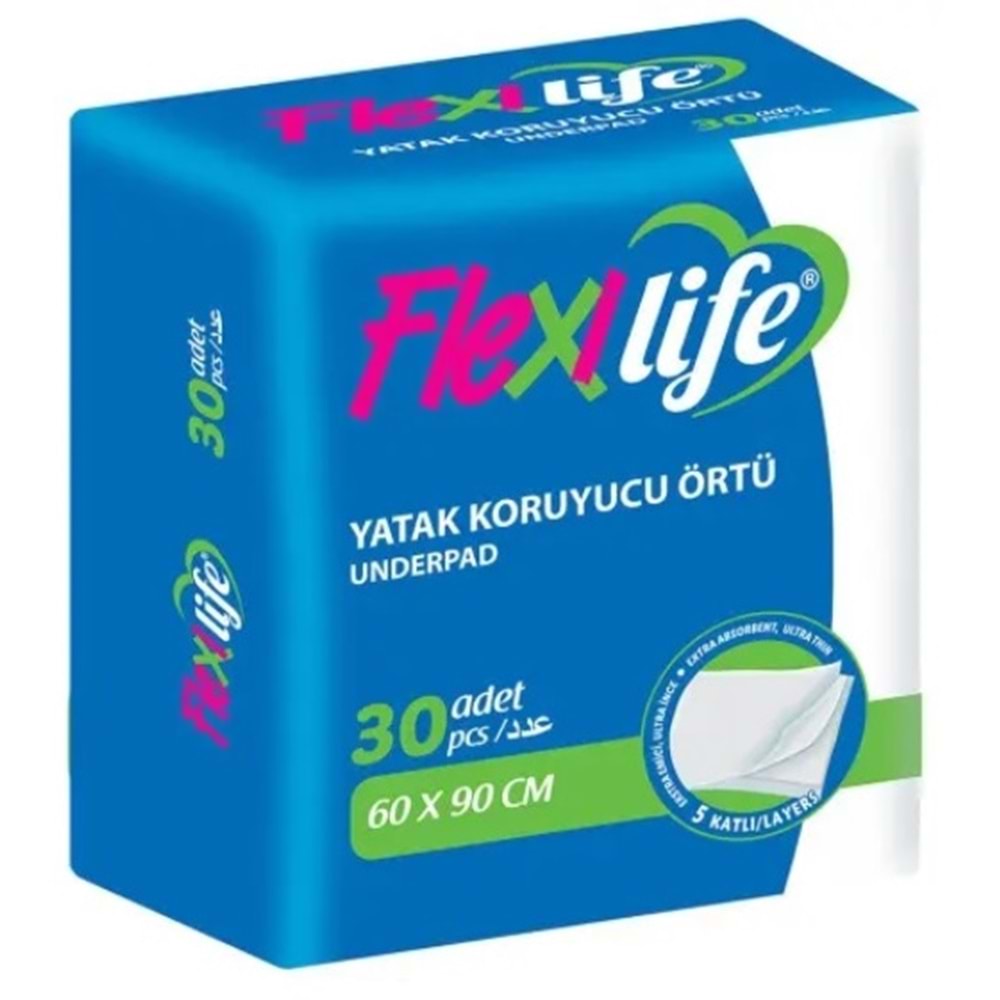Flexi Life Hasta Alt Açma Yatak Koruyucu Örtü 60*90CM Klasik 90 Adet (3Pk*30)