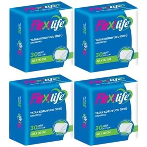 Flexi Life Hasta Alt Açma Yatak Koruyucu Örtü 60*90CM Klasik 120 Adet (4Pk*30)