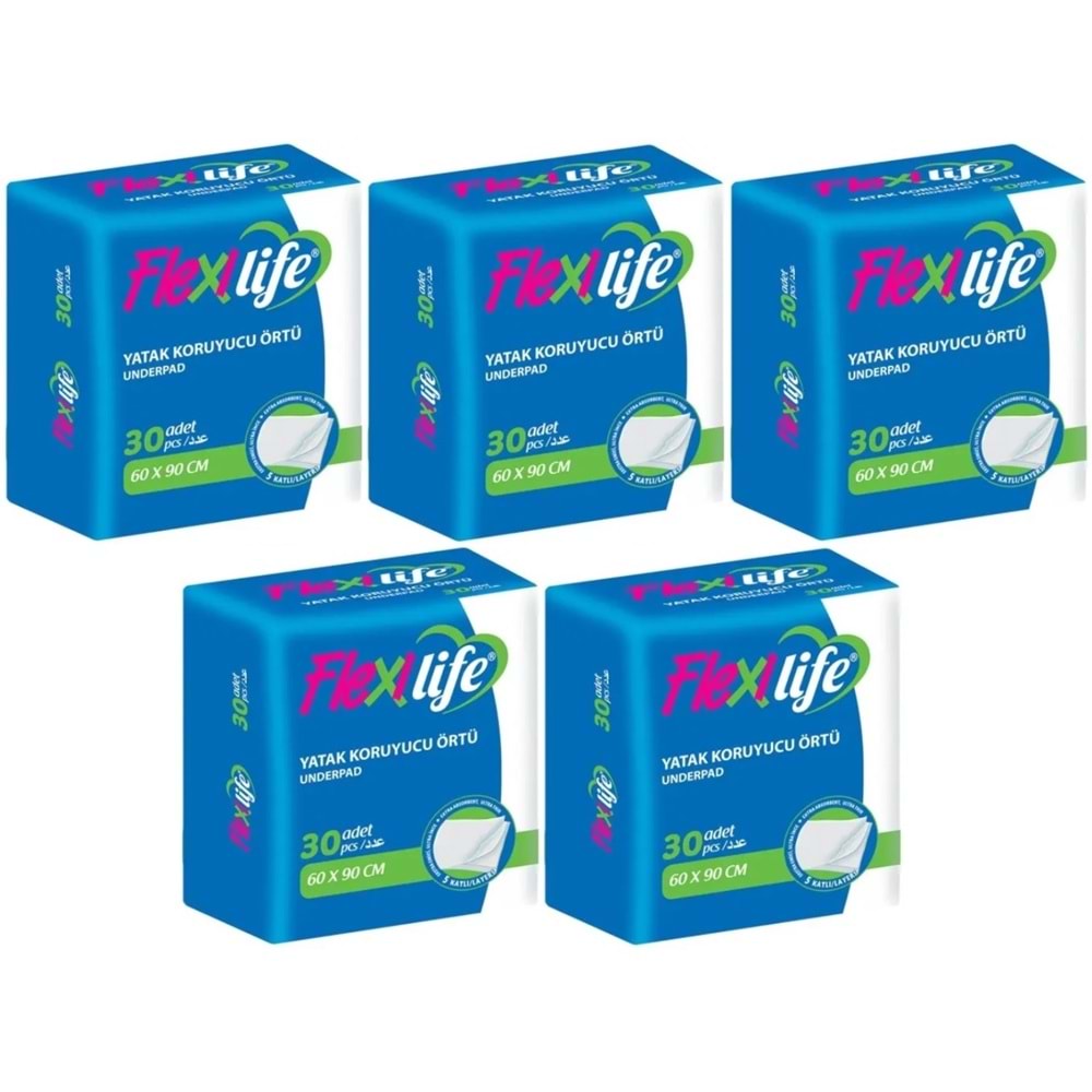 Flexi Life Hasta Alt Açma Yatak Koruyucu Örtü 60*90CM Klasik 150 Adet (5Pk*30)