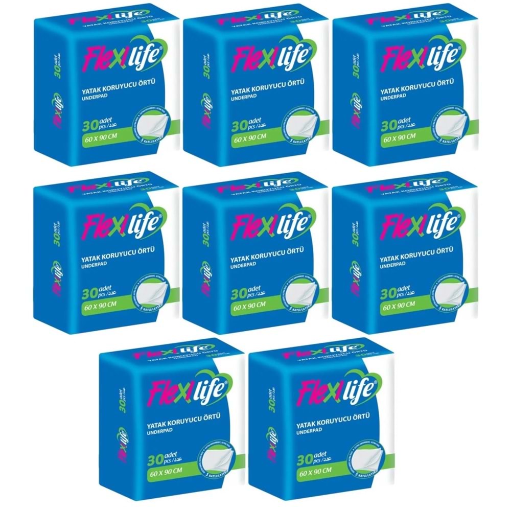 Flexi Life Hasta Alt Açma Yatak Koruyucu Örtü 60*90CM Klasik 240 Adet (8Pk*30)