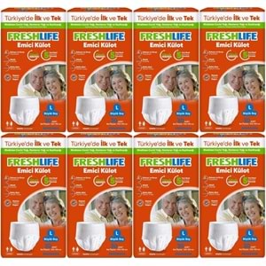 FreshLife Emici Külot Hasta Bezi Large - Büyük - L 240 Adet (8PK*30)