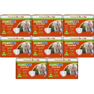FreshLife Yetişkin Hasta Bezi Bantlı M - Medium - Orta 240 Adet (8PK*30)