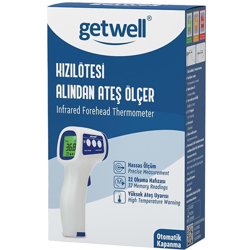 Getwell (Avantaj Pk 2) Ateş Ölçer Kızıl Ötesi Alından - Temassız / Üst Koldan Tansiyon Ölçme Aleti