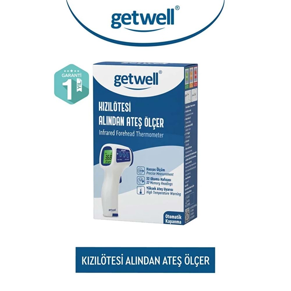 Getwell (Avantaj Pk 2) Ateş Ölçer Kızıl Ötesi Alından - Temassız / Üst Koldan Tansiyon Ölçme Aleti