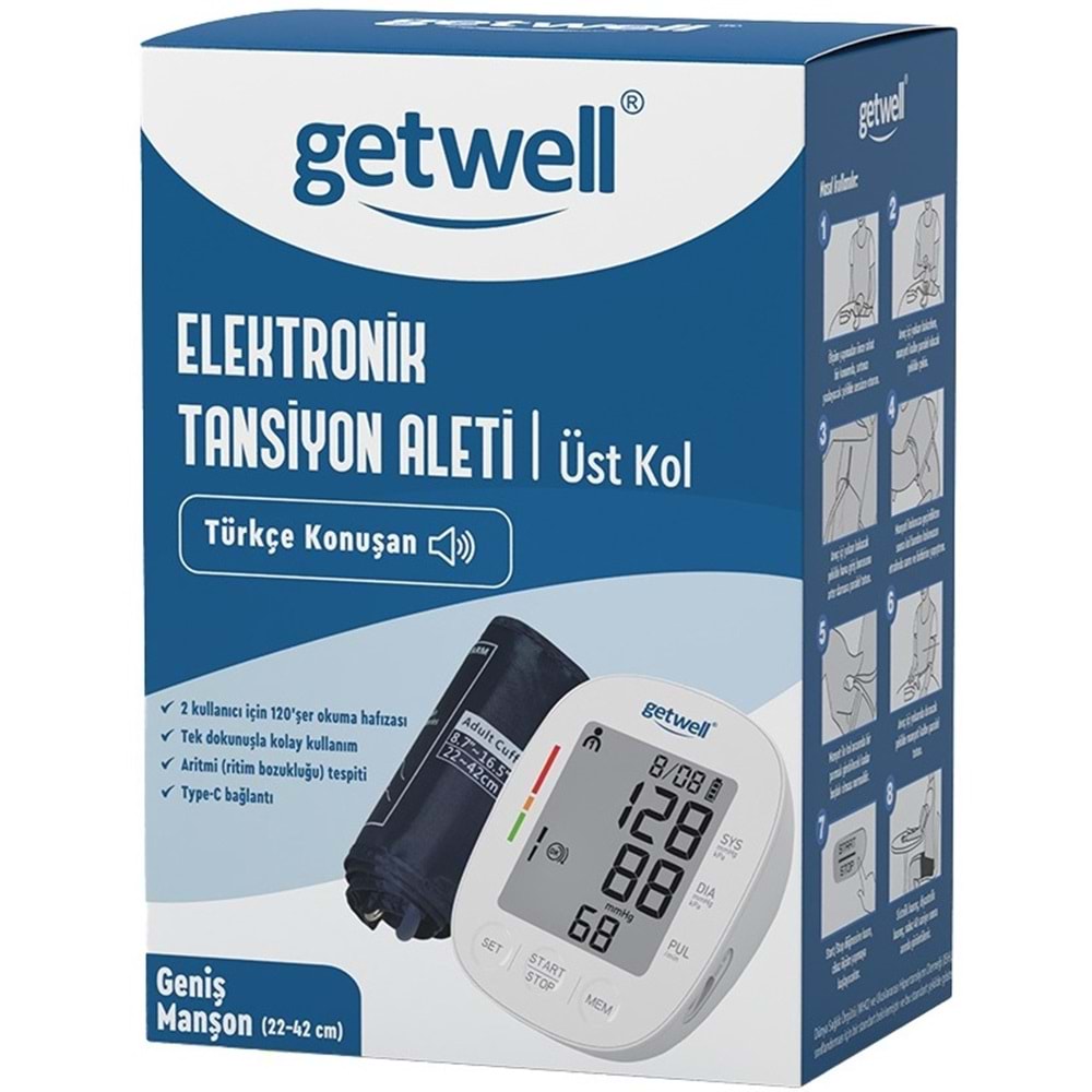 Getwell (Avantaj Pk 2) Ateş Ölçer Kızıl Ötesi Alından - Temassız / Üst Koldan Tansiyon Ölçme Aleti