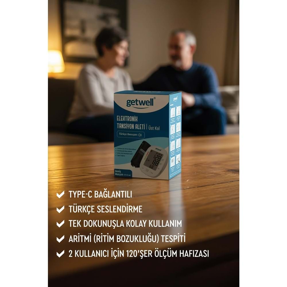 Getwell (Avantaj Pk 2) Ateş Ölçer Kızıl Ötesi Alından - Temassız / Üst Koldan Tansiyon Ölçme Aleti
