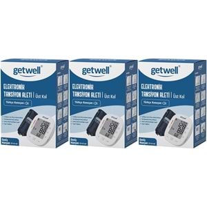 Getwell Konuşan Üst Koldan Tansiyon Aleti - Ölçme Cihazı (Geniş Manşon) (3 Lü Set)