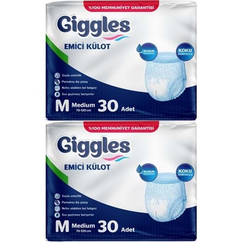 Giggles Yetişkin Bezi Emici Külot M-Orta Medium 60 Adet (2PK*30)