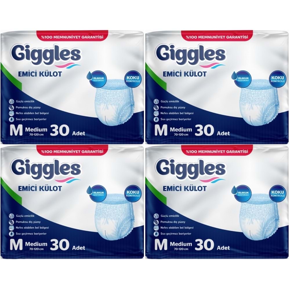 Giggles Yetişkin Bezi Emici Külot M-Orta Medium 120 Adet (4PK*30)