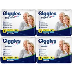 Giggles Yetişkin Bezi Bel Bantlı Tekstil Yüzey Küçük - Small (S) 120 Adet (4PK*30)