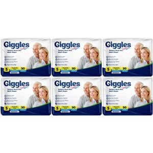 Giggles Yetişkin Bezi Bel Bantlı Tekstil Yüzey Küçük - Small (S) 180 Adet (6PK*30)