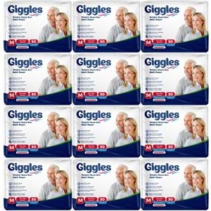 Giggles Yetişkin Bezi Bel Bantlı Tekstil Yüzey Orta - Medium (M) 360 Adet (12PK*30)