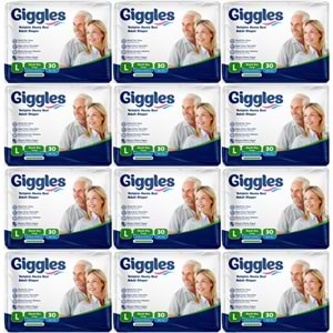 Giggles Yetişkin Bezi Bel Bantlı Tekstil Yüzey Büyük - Large (L) 360 Adet (12PK*30)