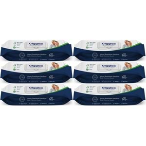 Giggles Yetişkin Vücut Temizleme Islak Mendil Havlu 300 Yaprak XL (Beyaz Sabun Kokulu) (6PK*50)