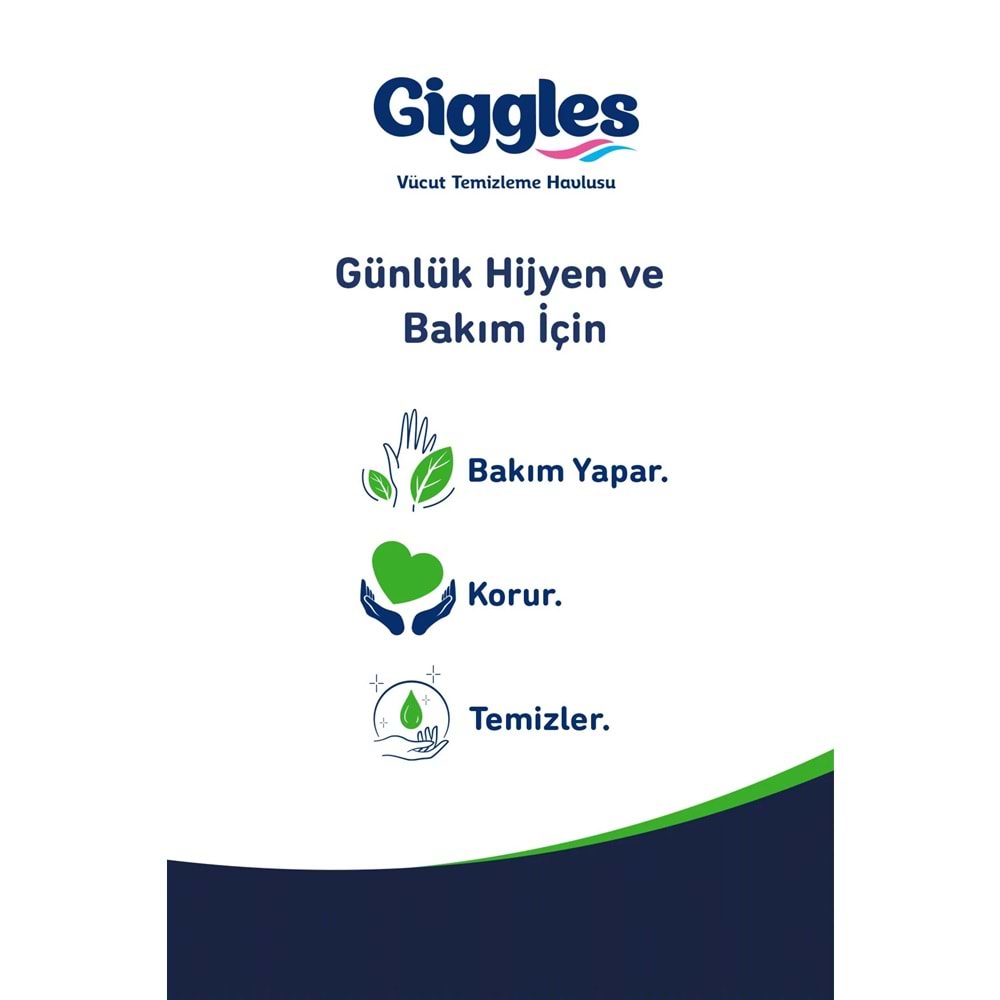 Giggles Yetişkin Vücut Temizleme Islak Mendil Havlu 300 Yaprak XL (Beyaz Sabun Kokulu) (6PK*50)