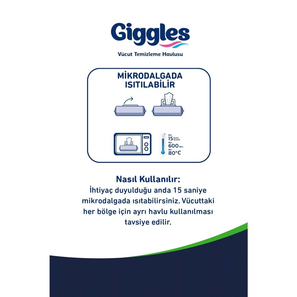 Giggles Yetişkin Vücut Temizleme Islak Mendil Havlu 300 Yaprak XL (Beyaz Sabun Kokulu) (6PK*50)