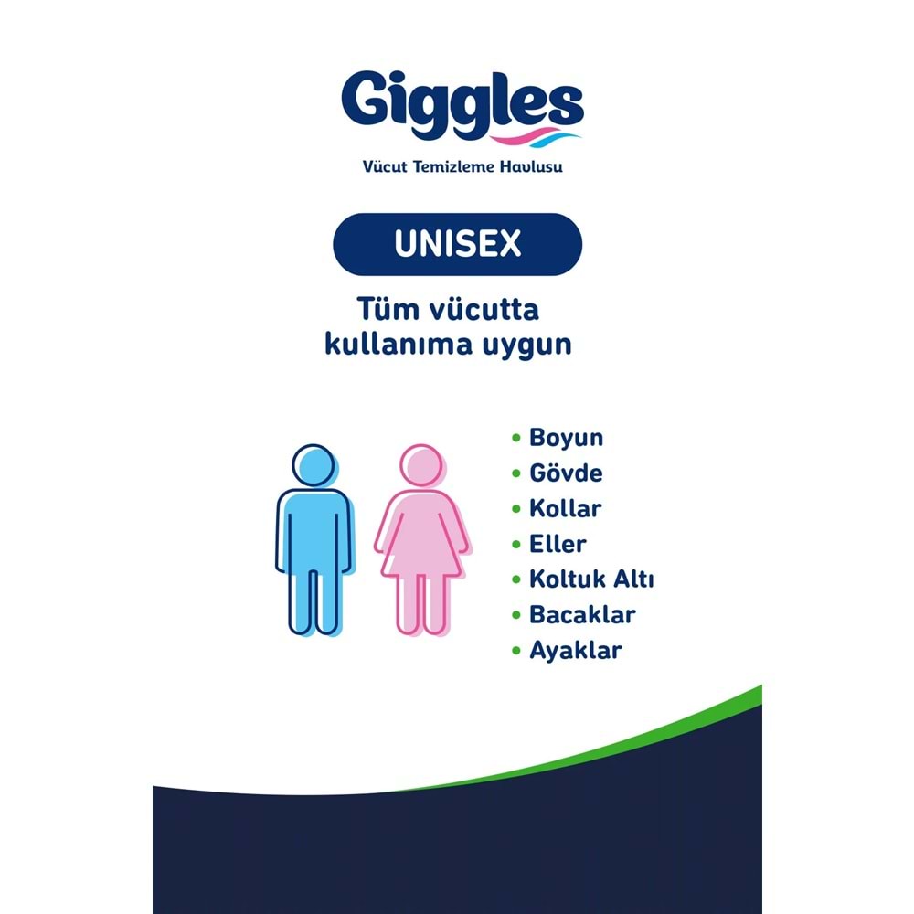 Giggles Yetişkin Vücut Temizleme Islak Mendil Havlu 600 Yaprak XL (Beyaz Sabun Kokulu) (12PK*50)