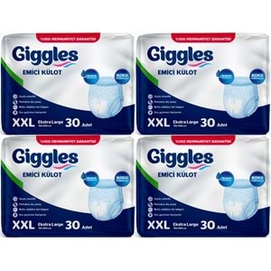 Giggles Yetişkin Bezi Emici Külot Ekstra Büyük (XXL) (Bel Ölçüsü 150 - 200 CM) 120 Adet