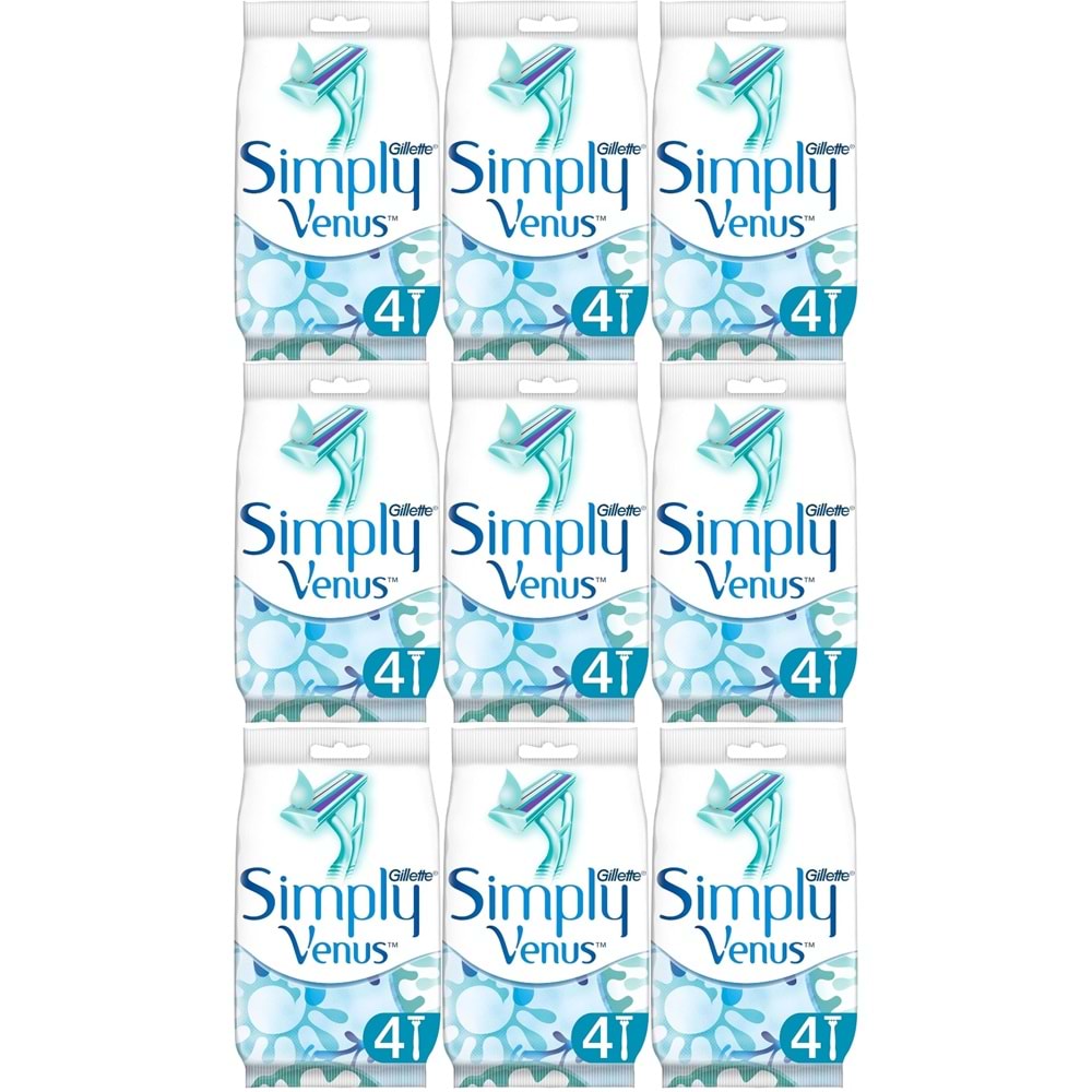Gillette Simply Venus 2 Kullan At Kadın Tıraş Bıçağı 36 Lı Set (9PK*4)
