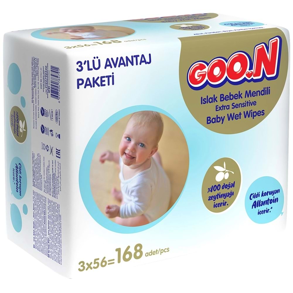 Goon Islak Havlu Mendil 56 Yaprak Sensitive Hassas Cilt 24 Lü Set (8PK*3) 1344 Yaprak
