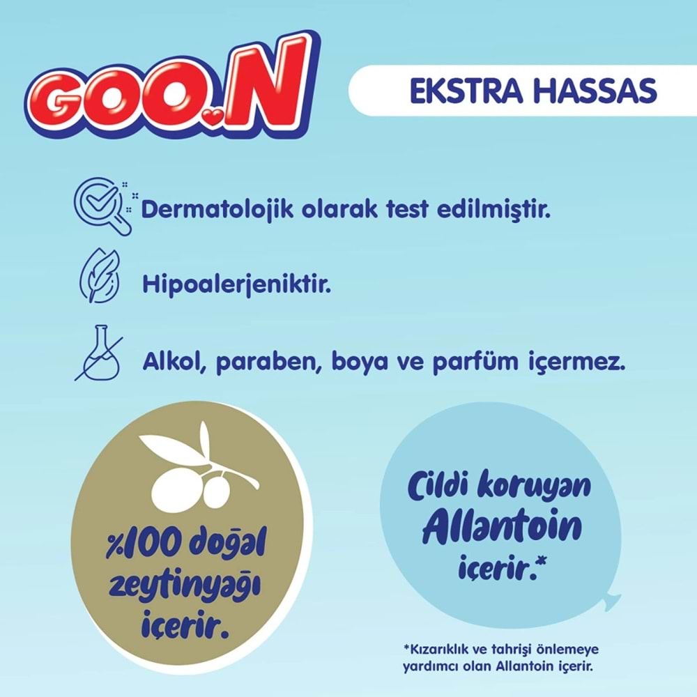 Goon Islak Havlu Mendil 56 Yaprak Sensitive Hassas Cilt 24 Lü Set (8PK*3) 1344 Yaprak