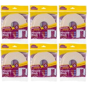 GreenLeaves Süngerli Pencere Bandı 5 Metre (6 Lı Set)