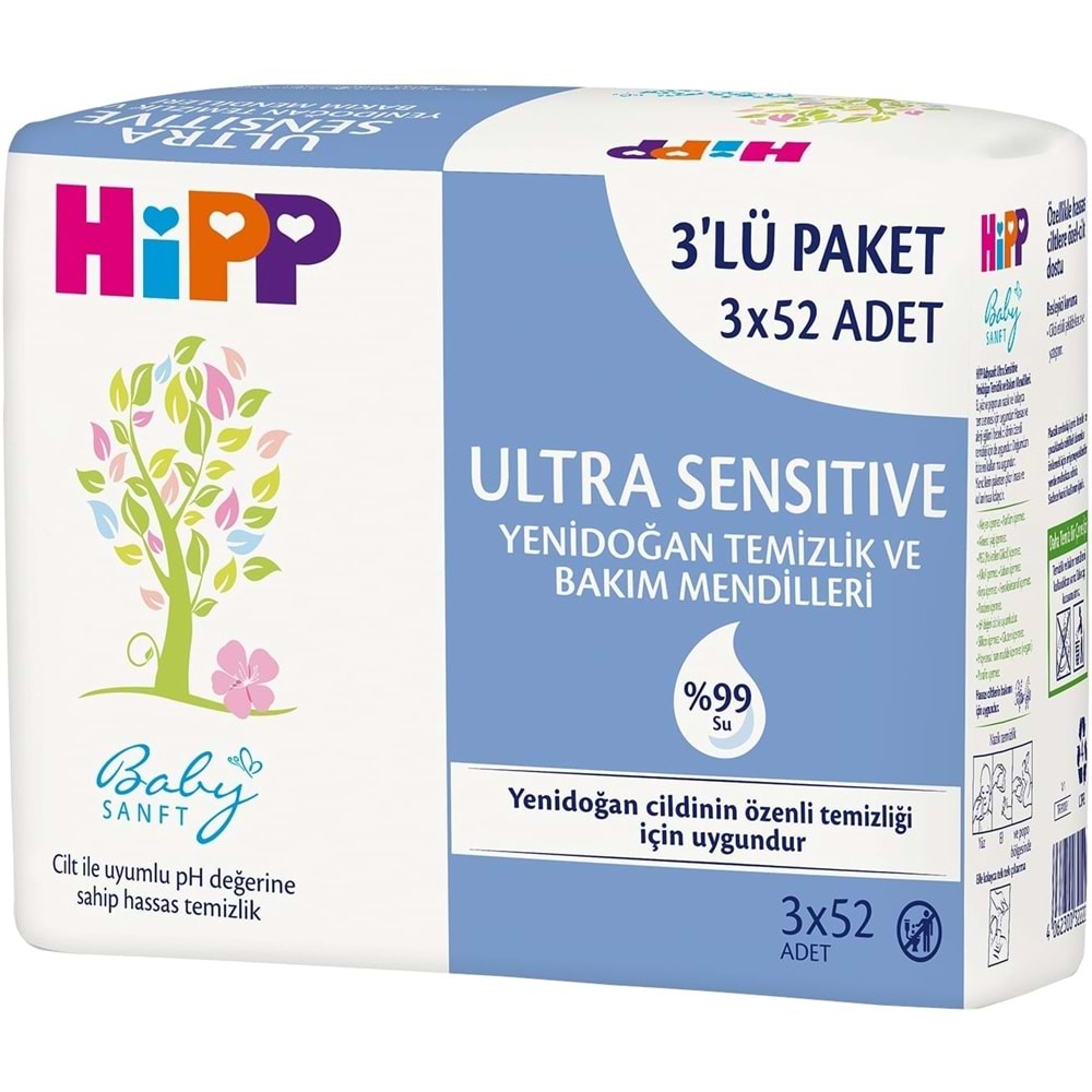 Hipp Baby Sanft Islak Havlu Mendil Karma Sensitive Yeni Doğan + Klasik 56 Lı Set 2784 Yaprak
