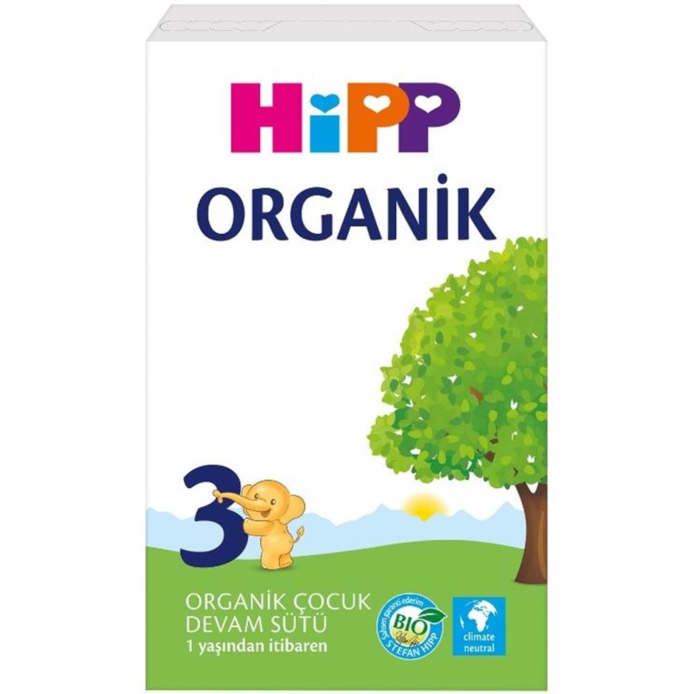 Hipp Organik Devam Sütü 600GR No:3 (1 Yaş ve Üzeri) (2 Li Set)
