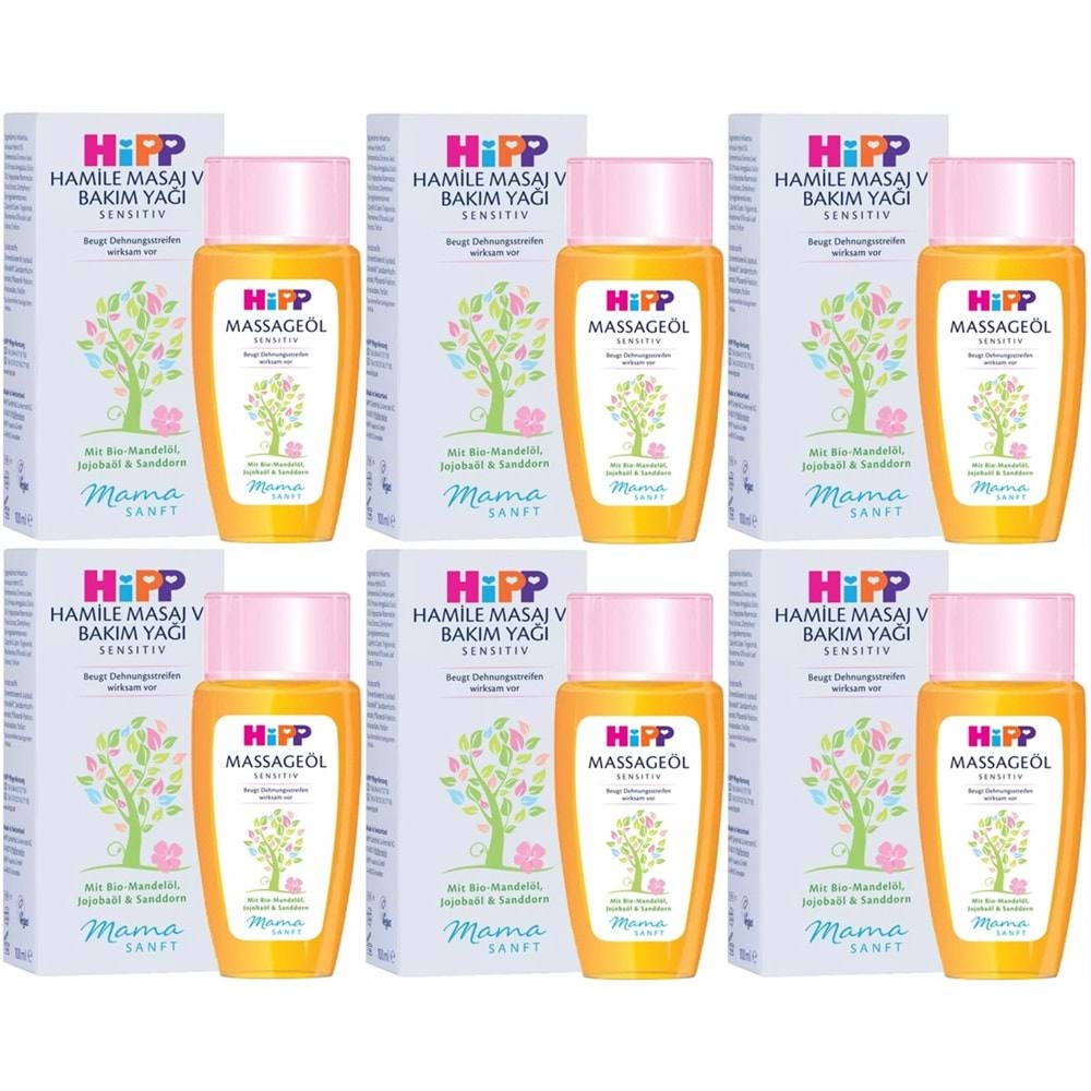 Hipp Mamasanft Hamile Masaj ve Bakım Yağı Sensıtıv 100ML (6 Lı Set)