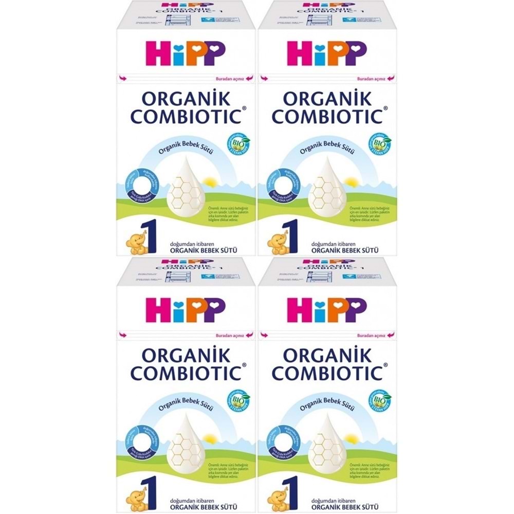 Hipp Organik Combiotic Bebek Sütü 600GR No:1 (0-6 Ay) (4 Lü Set)