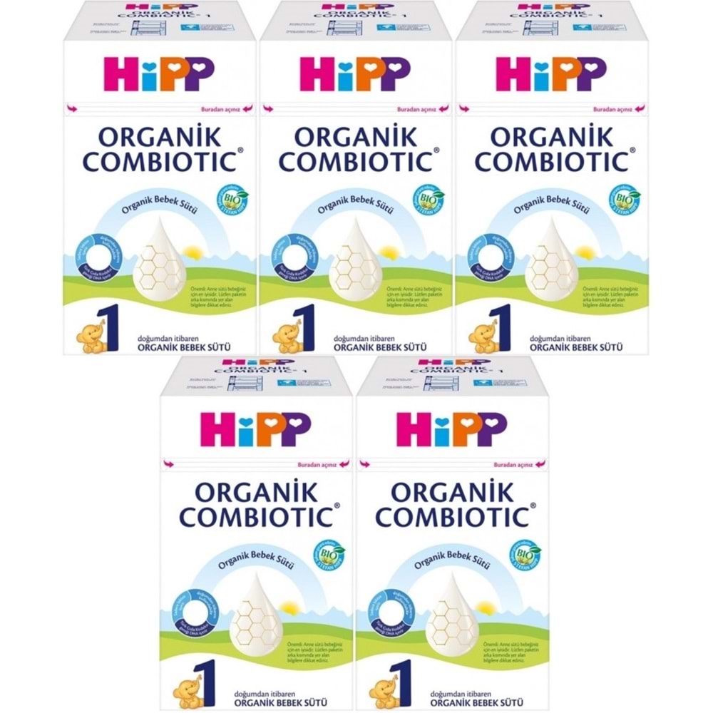Hipp Organik Combiotic Bebek Sütü 600GR No:1 (0-6 Ay) (5 Li Set)