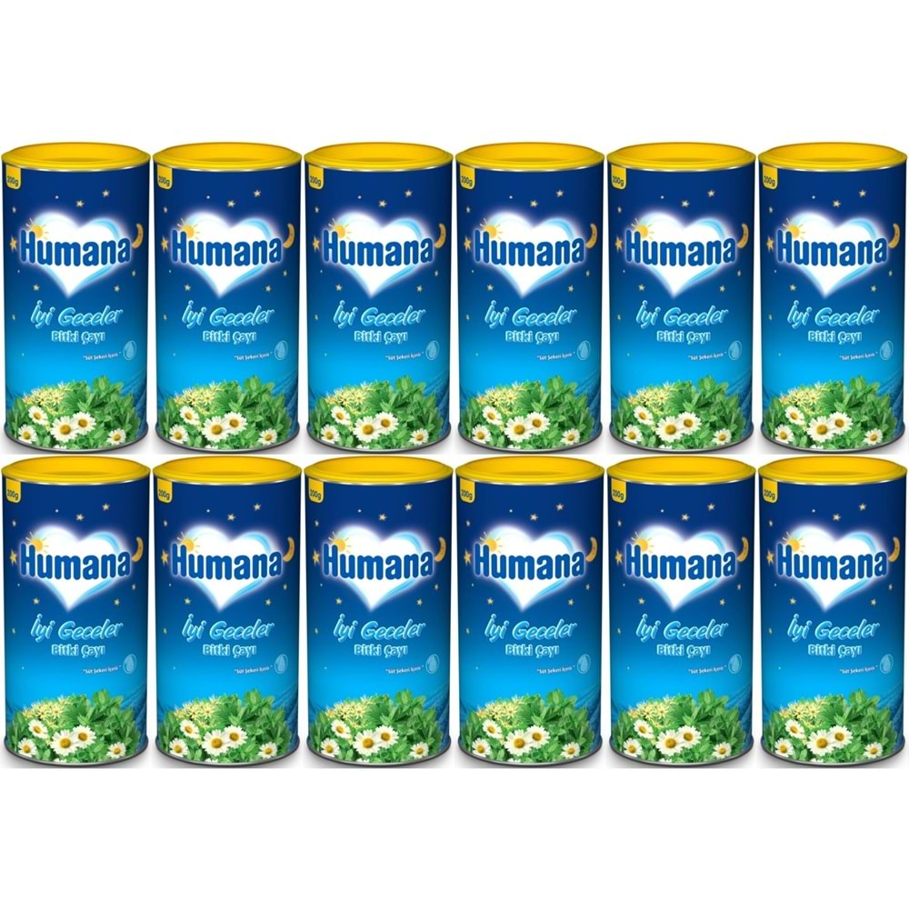 Humana İyi Geceler Çayı 200GR (Melisa Yağı İçeren Karışık Bitki İçecek Tozu) (12 Li Set)