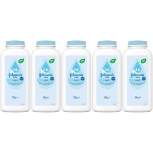 Johnsons Baby Bebek Pudrası 200GR Klasik (%99 Doğal) (5 Li Set)