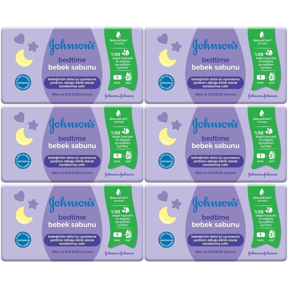 Johnsons Baby Bedtime Natural Bebek Sabunu 90GR (6 Lı Set)