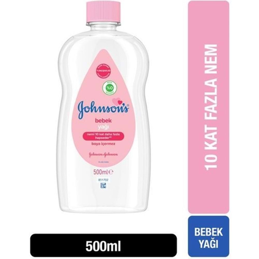 Johnsons Baby Bebek Yağı 500ML Nemlendirici (Pembe) (4 Lü Set)