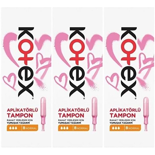 Kotex Aplikatörlü Tampon Normal 24 Lü Set (3PK*8)