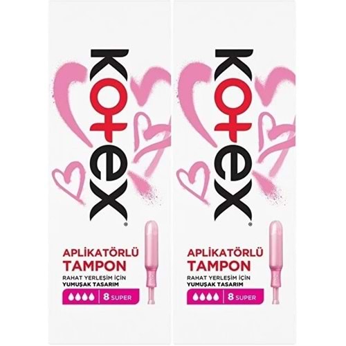 Kotex Aplikatörlü Tampon Süper 16 Lı Set (2PK*8)
