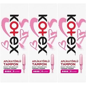 Kotex Aplikatörlü Tampon Süper 24 Lü Set (3PK*8)