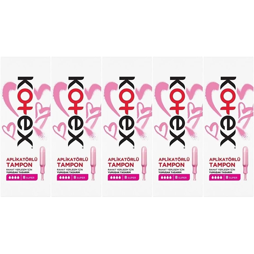 Kotex Aplikatörlü Tampon Süper 40 Lı Set (5PK*8)