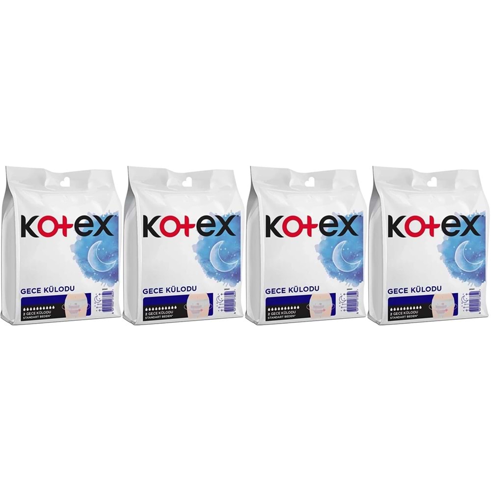 Kotex Gece Külodu / Külot Standart Beden (Yoğun Regl Dönemine Özel) 8 Li Set (4PK*2)