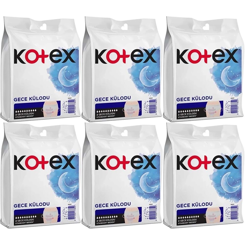 Kotex Gece Külodu / Külot Standart Beden (Yoğun Regl Dönemine Özel) 12 Li Set (6PK*2)