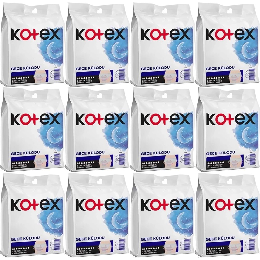 Kotex Gece Külodu / Külot Standart Beden (Yoğun Regl Dönemine Özel) 24 Lü Set (12PK*2)