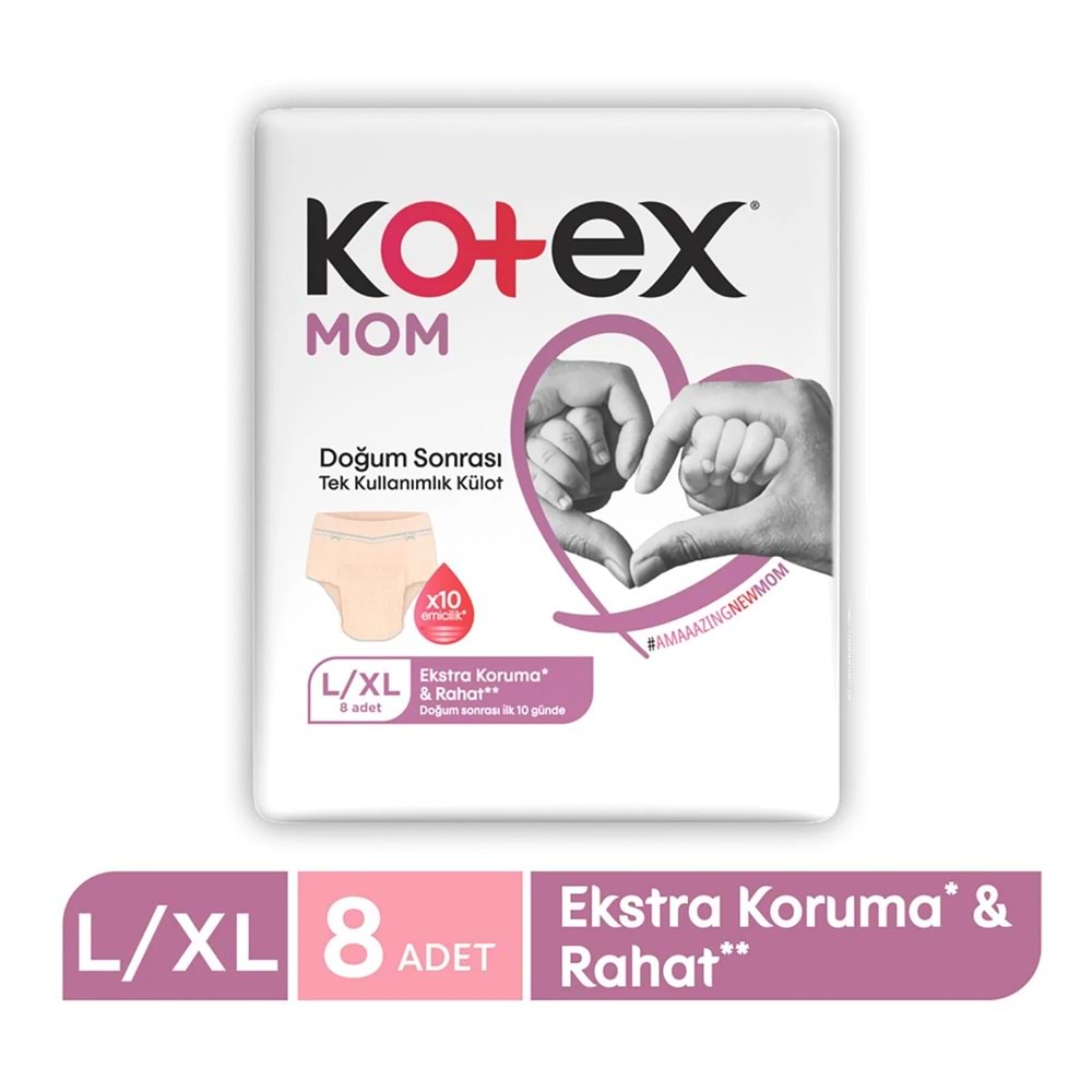 Kotex Mom Lohusa Külodu - Külot Bez L - Large - Büyük / XL - Extra Large - 32 Li Set (4PK*8)