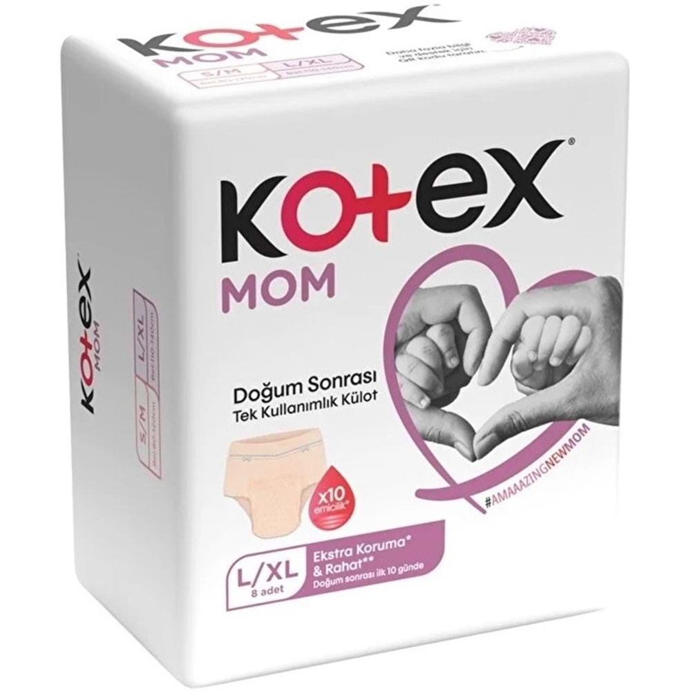 Kotex Mom Lohusa Külodu - Külot Bez L - Large - Büyük / XL - Extra Large - 72 Li Set (9PK*8)